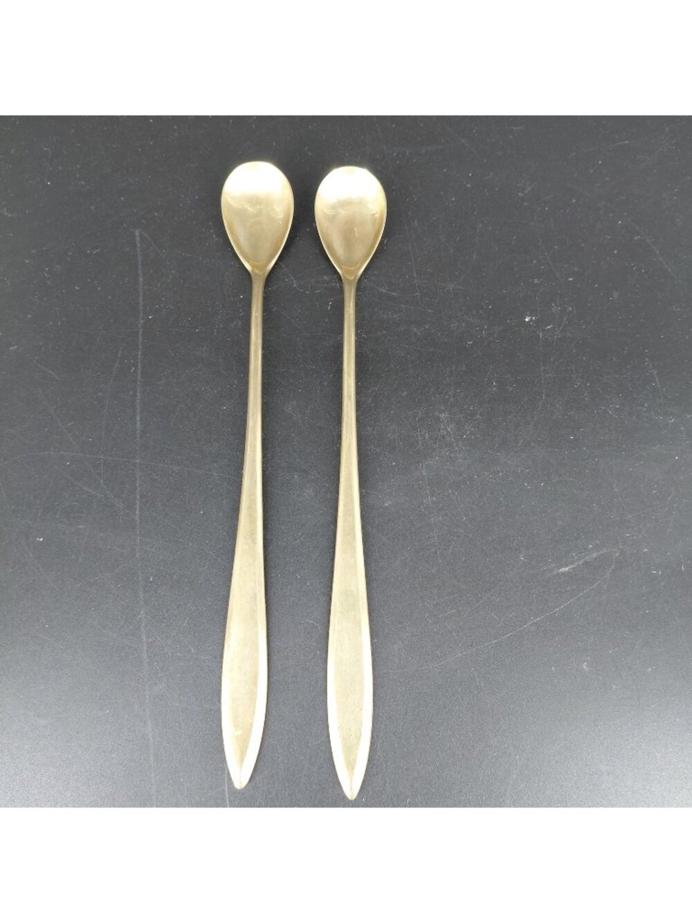 Dirigold Regal Long Handle Spoon Set 2 Dirilyte Alloy Satin Ice Tea Coffee Cream